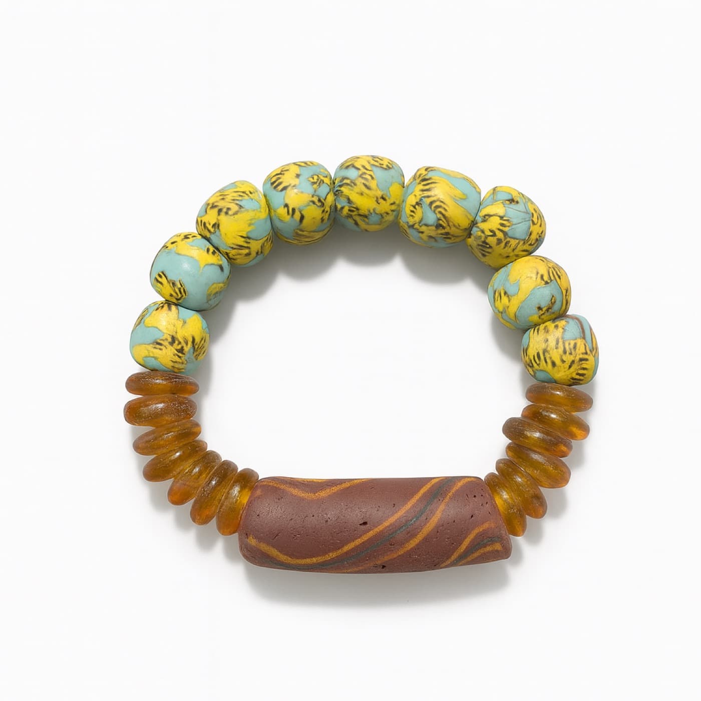 Clear Blue Yellow Bracelet