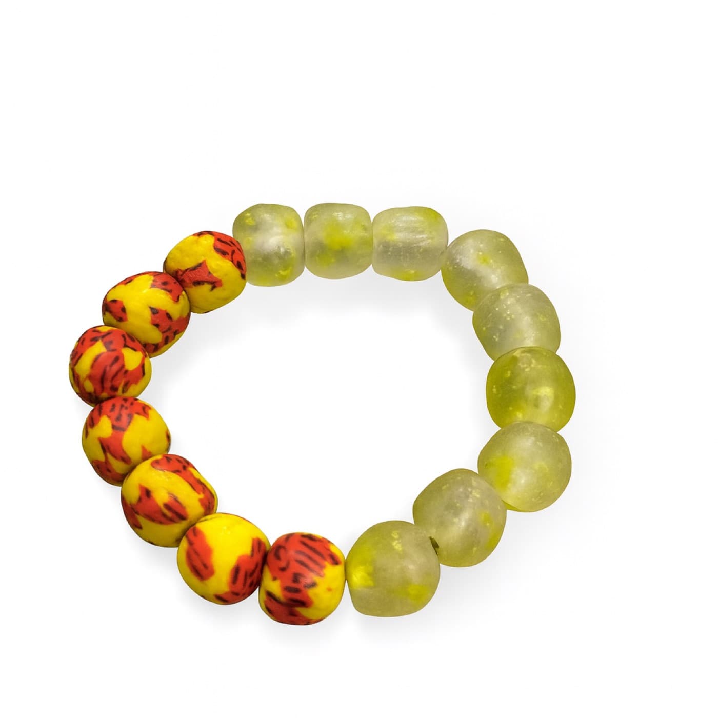 Half Lime Green Half Red Yellow Bracelet