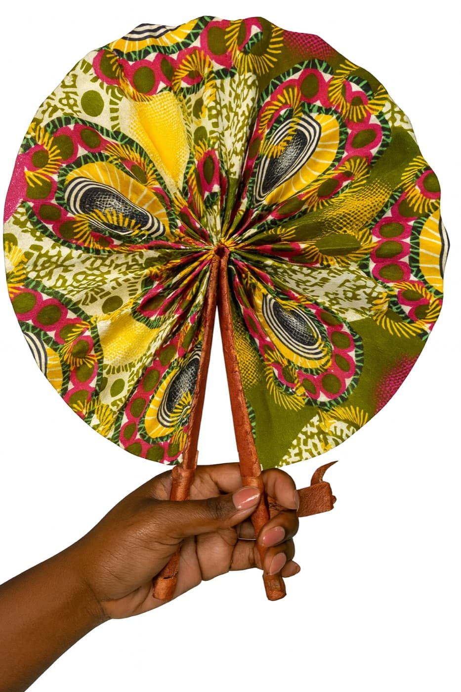 Floral Green Yellow Fan