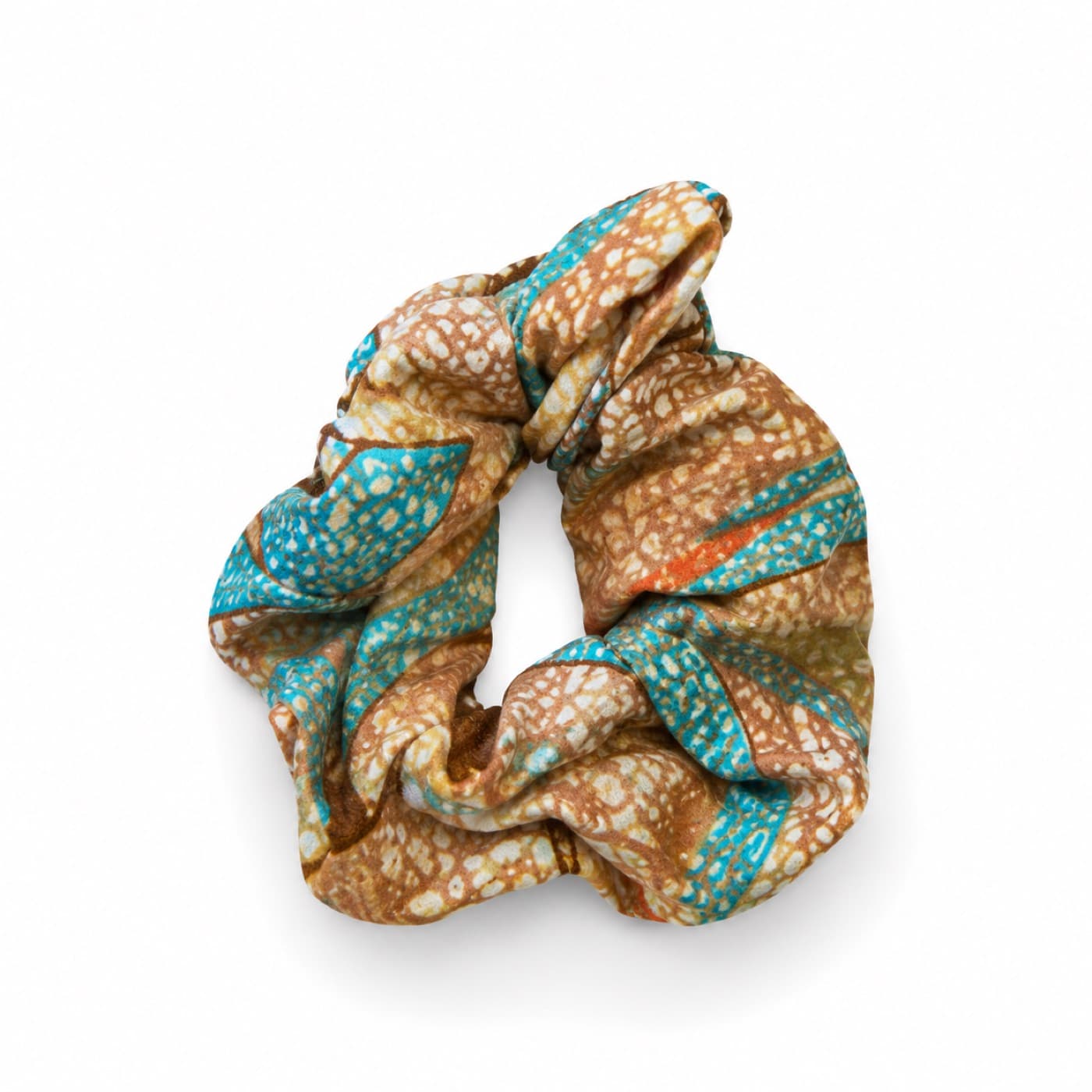 Blue Brown Scrunchie