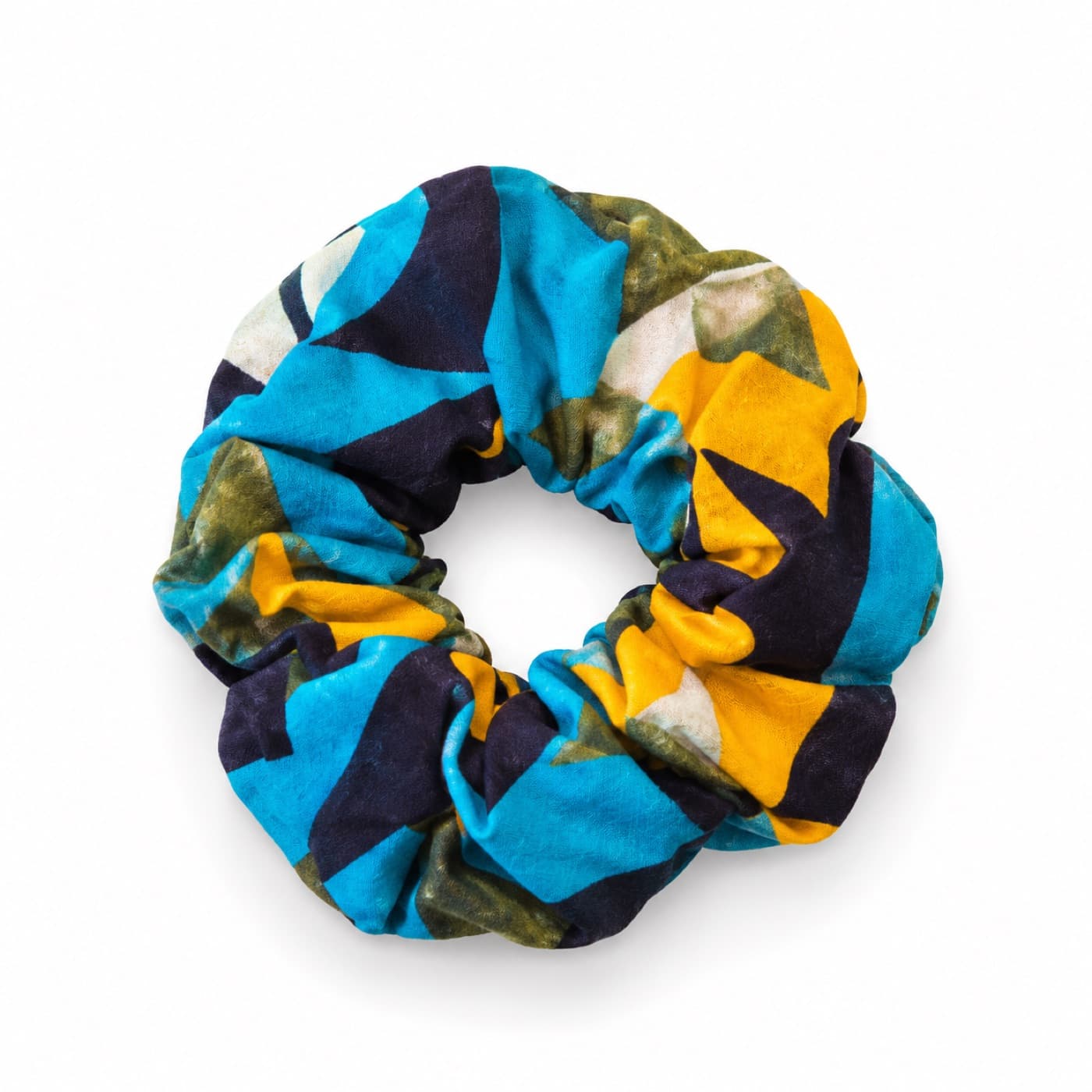 Blue Mustard Scrunchie