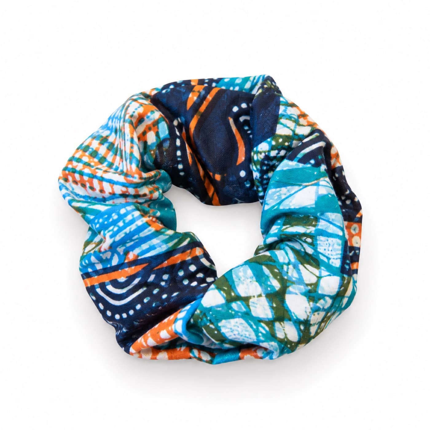 Blue Orange Scrunchie
