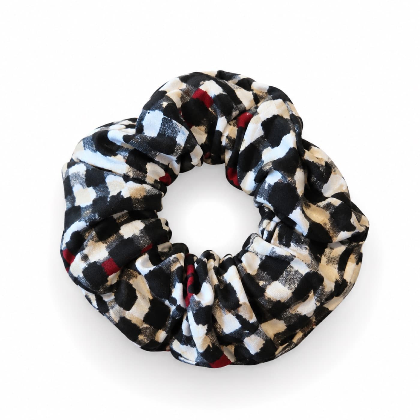 Checkered Black Red Scrunchie