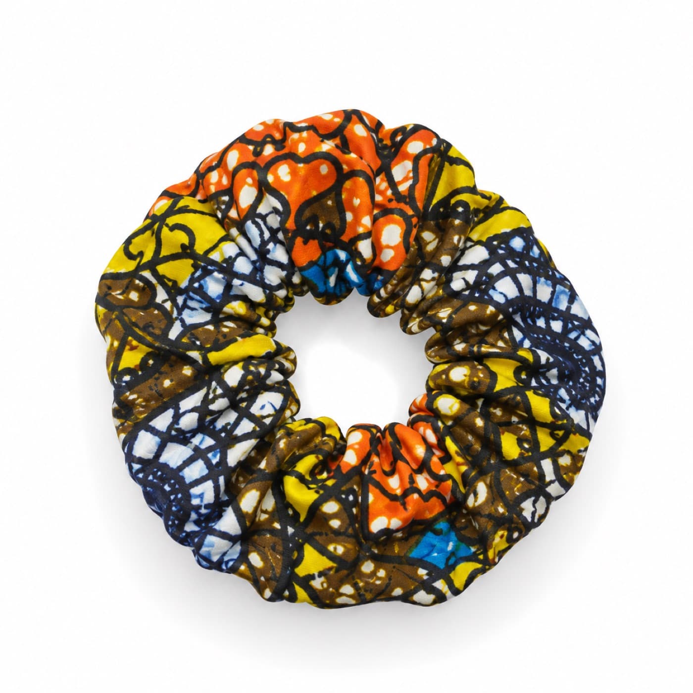 Orange Yellow Blue Scrunchie