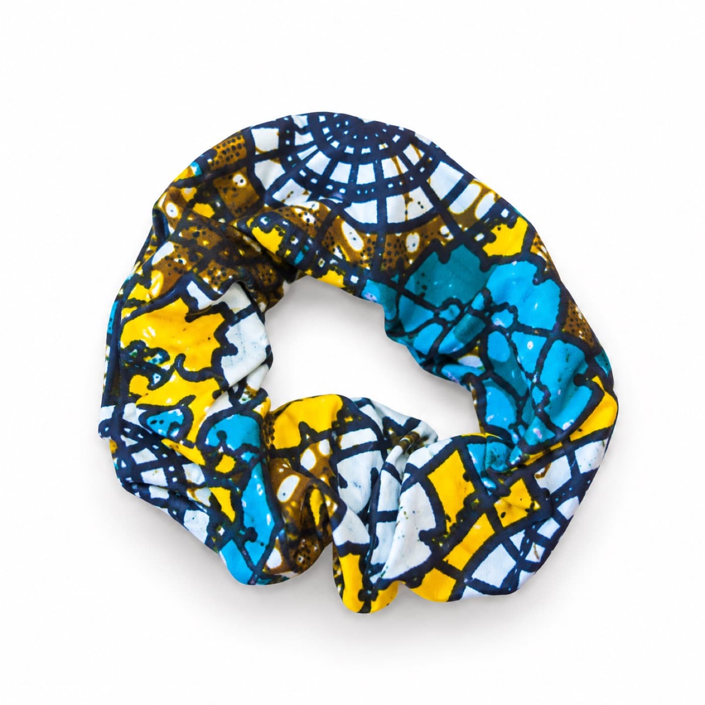 Yellow Blue Scrunchie