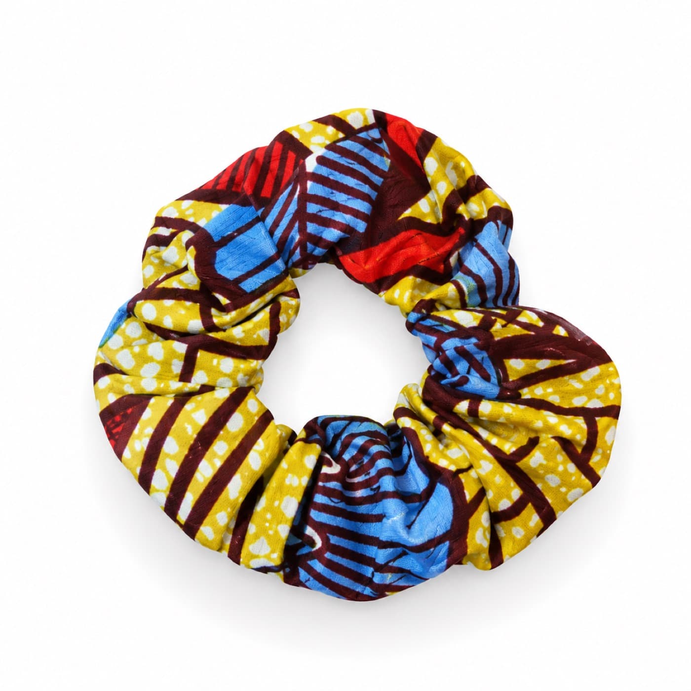 Yellow Blue Red Scrunchie